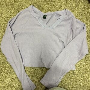Wild Fable Lavender V-Neck Crop Top